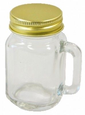 Boite de 24 mini-Chopes en verre avec couvercle métal 7,4cm