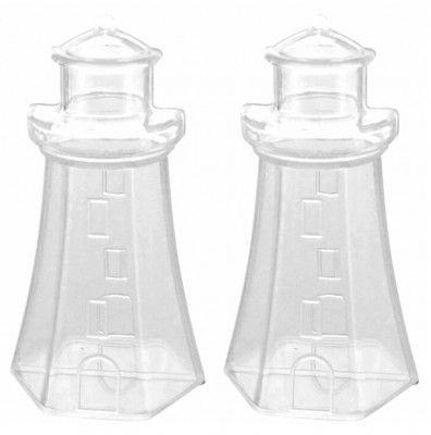 Lot de 2 ballotins PHARE 9cm, plexi transparent