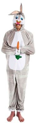 Chaks C1087180, Déguisement peluche Lapin gris 180cm, adulte