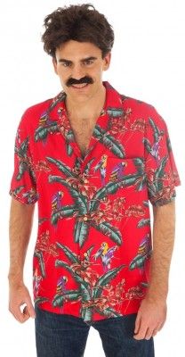 Chaks C4397M, Chemise Magnum à fleurs adulte rouge, taille M