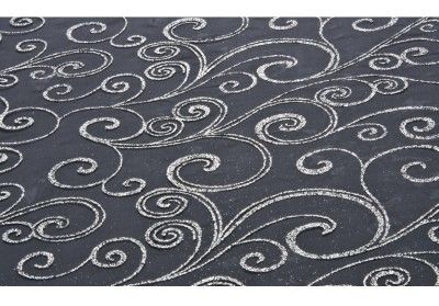 Chaks C52030029 - Chemin de Table Organza Arabesques 36cm x 5m, Noir/Argent