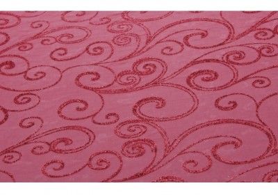 Chaks C52030030 - Chemin de Table Organza Arabesques 36cm x 5m, Rouge/Rouge