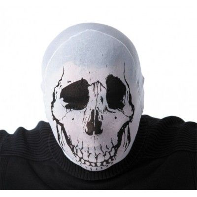 Party Pro 86588, Cagoule Halloween Tête de mort blanche