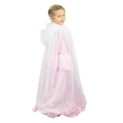 Party Pro 90872W, Cape de princesse plume blanche et argent