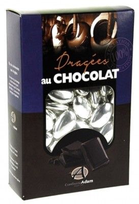 Sachet 500g de dragées CHOCOLAT - Argent brillant