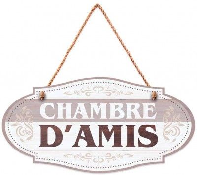 Plaque en bois CHAMBRE D'AMIS 20,5cm