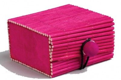 Sachet de 2 Coffres bambou, Fuchsia