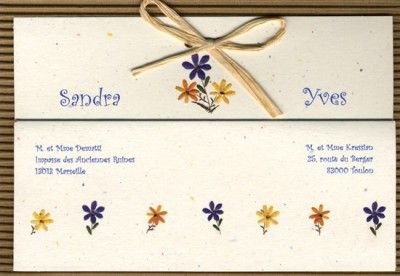 DESTOCKAGE, Faire-part Mariage avec impression modèle D48371