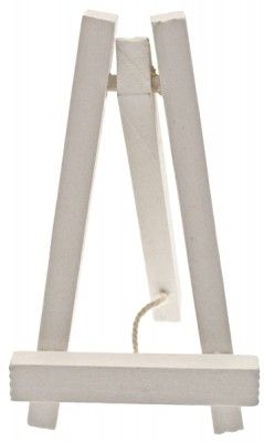 Petit chevalet bois 10CM luxe avec ficelle, Blanc