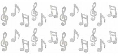 Sachet de 24 Confettis de table MUSIQUE en bois, Argent