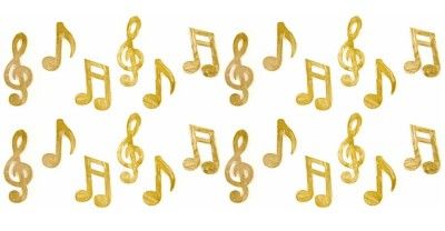Sachet de 24 Confettis de table MUSIQUE en bois, Or