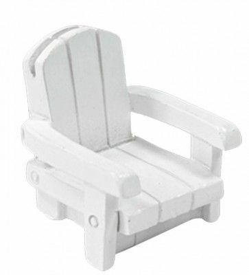 Marque-Place Chaise de plage en résine 4,5cm, Blanche