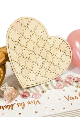 Puzzle Coeur livre d'or en bois 42cm