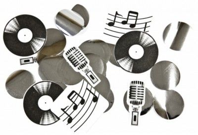 Sachet de 10g de Confettis assortis thème Musique Vintage 3cm