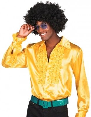 Chemise adulte disco Jaune - taille XL