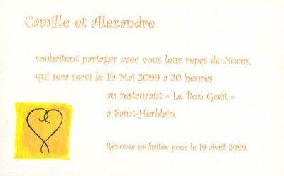 DESTOCKAGE, Carton d'invitation ou de remerciement avec impression modèle DK165