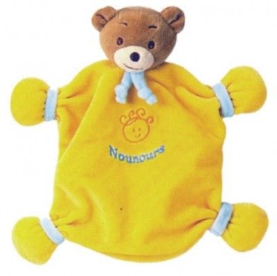 Ours doudou jaune tournesol 23cm, Nounours