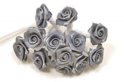 Sachet de 48 mini-Roses satin, Gris