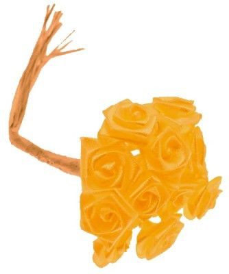 Sachet de 48 mini-Roses satin, Jaune