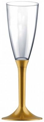 20 flutes champagne, pied OR