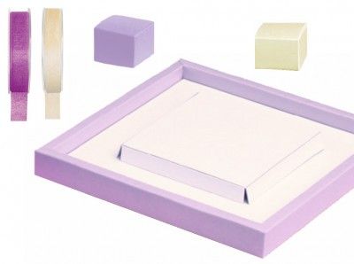 Présentation Gateau 25 parts, Lilas et ivoire