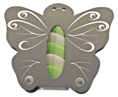 Ballotin papillon avec plexi GRIS, décos argents