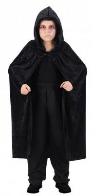 Cape capuche Vampire velours 120cm enfant , Noir