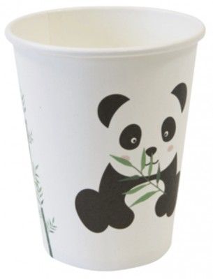 Lot de 6 Gobelets Panda en carton 27cl