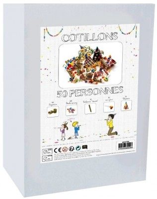Kit Cotillons 50 personnes, multicolore, en boite