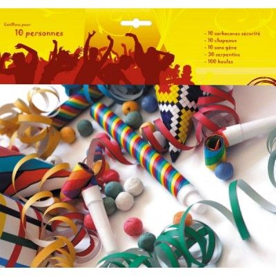 KIT Cotillons 10 personnes multicolores