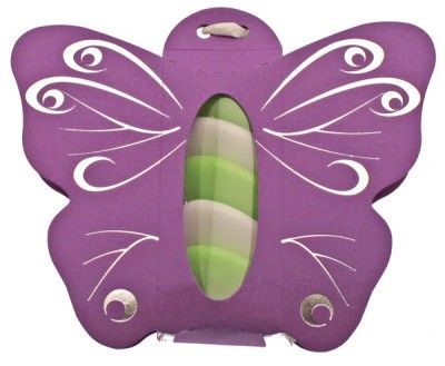 Ballotin papillon avec plexi LILAS, décos argents