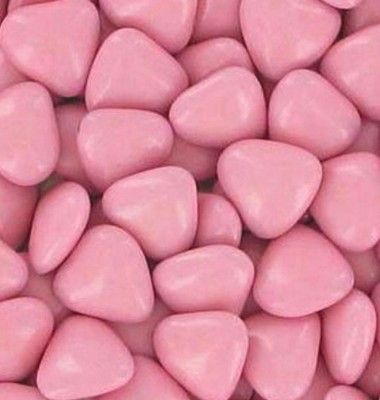 Sachet de 500g de mini-coeur au chocolat, ROSE nacré brillant