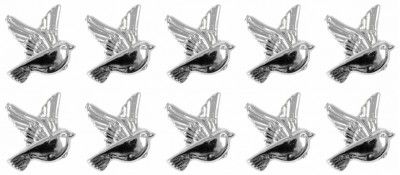 Sachet de 10 motifs Colombes, Argent