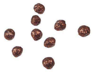 DIGE n27gr03/17 - Un sachet de 60 mini boules pailletées Ø1cm, chocolat