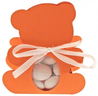 Ballotin Ourson avec plexi, Orange