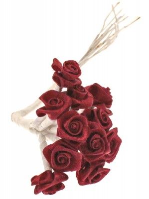 Sachet de 48 mini-Roses satin, Bordeaux