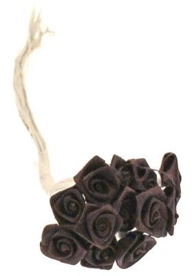 Sachet de 72 mini-roses satin (6 x 12 FL520) - Chocolat