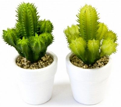 Petit Cactus artificiel 13cm assorti en pot