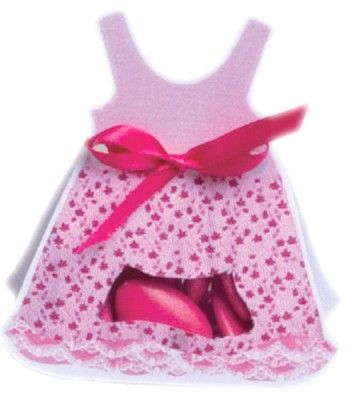 Ballotin en Carton Robe avec Plexi, Rose