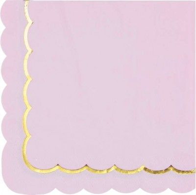 Party Pro 91364, Sachet de 16 serviettes festonnées Rose pastel