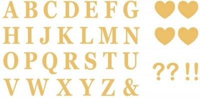 Chaks 11989-81, Set de 48 Lettres adhésives et 8 symboles, Or