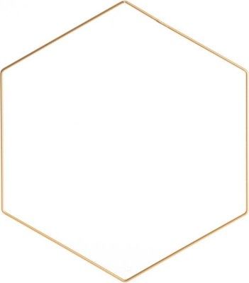 Chaks 11901, Hexagone métal doré à suspendre, 30cm