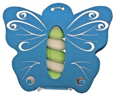 Ballotin papillon avec plexi TURQUOISE, décos argents