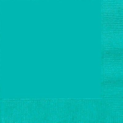 Sachet de 20 Serviettes en papier Turquoise 33 x 33 cm