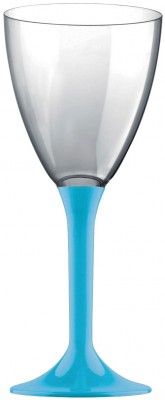 20 verres, pied turquoise