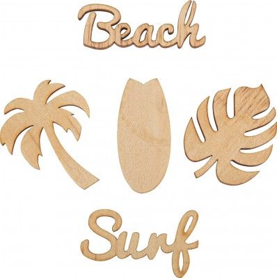 Sachet de 10 confettis en bois Beach and Surf 4 cm