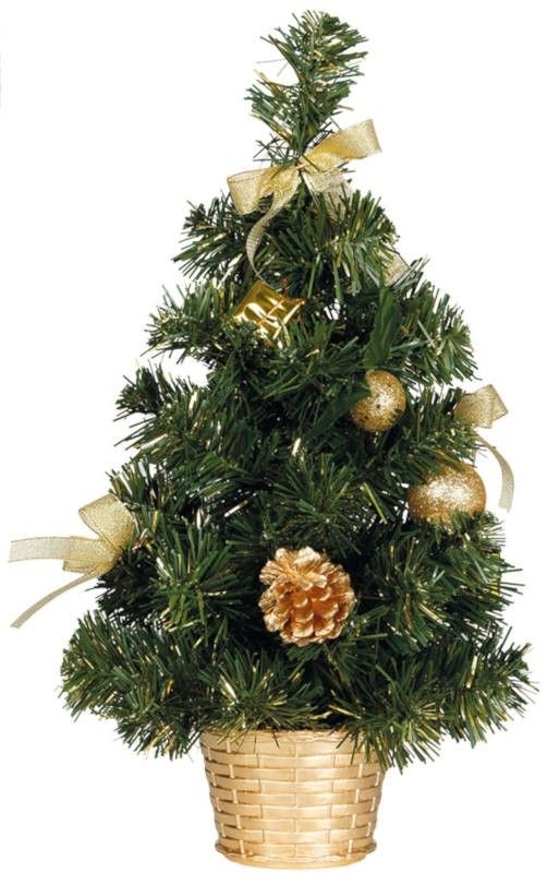 Petit Sapin De Noel Artificiel 43177 Avec Decorations Dorees 30 Cm Articles De Fete