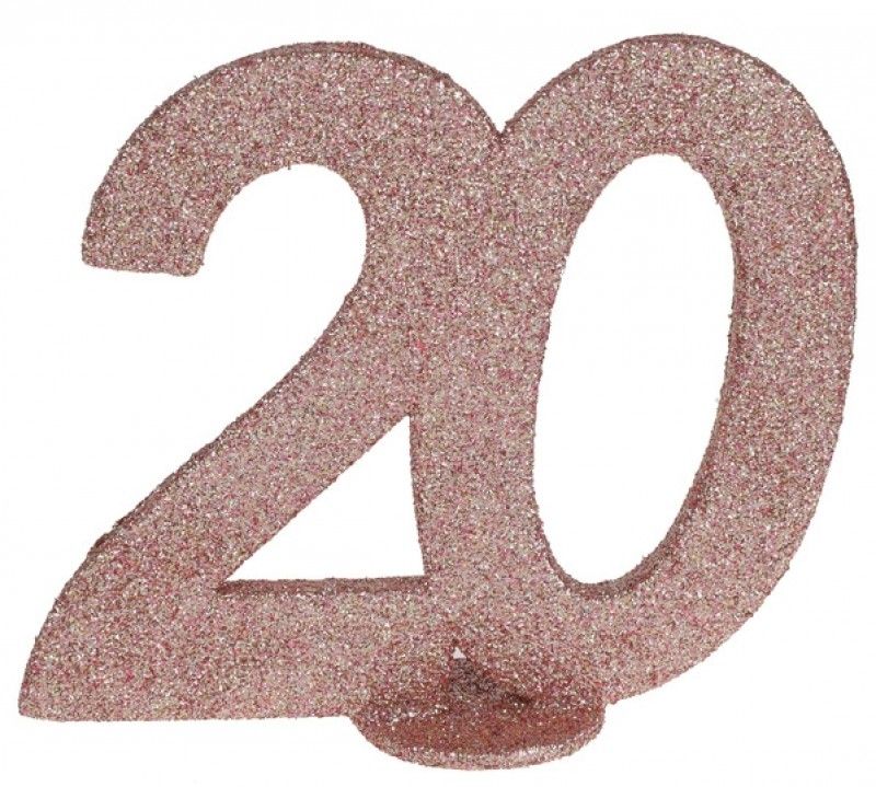 Chiffre Anniversaire Vertical Deco 20 Ans Rose Gold Articles De Fete