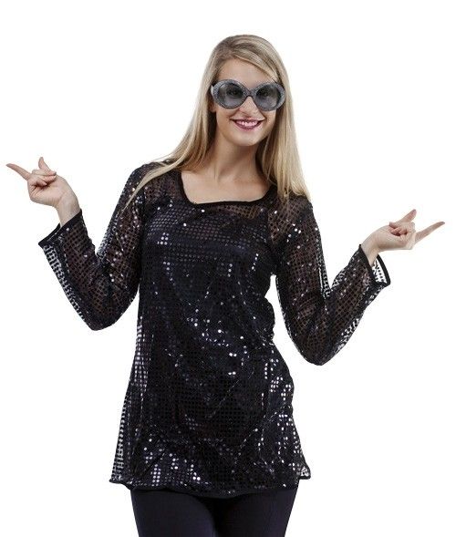 P TIT Clown re22823 Tunique adulte femme sequin Noir taille L XL
