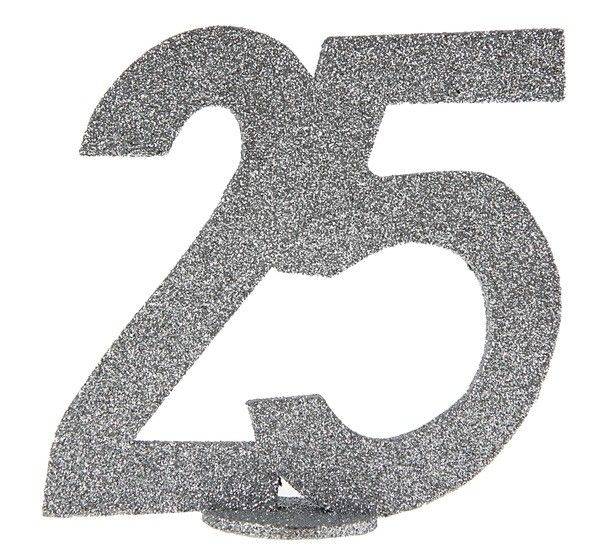 Chiffre Anniversaire Vertical Deco 25 Ans Argent Articles De Fete Decoration Mariage Deco De Table Anniversaire